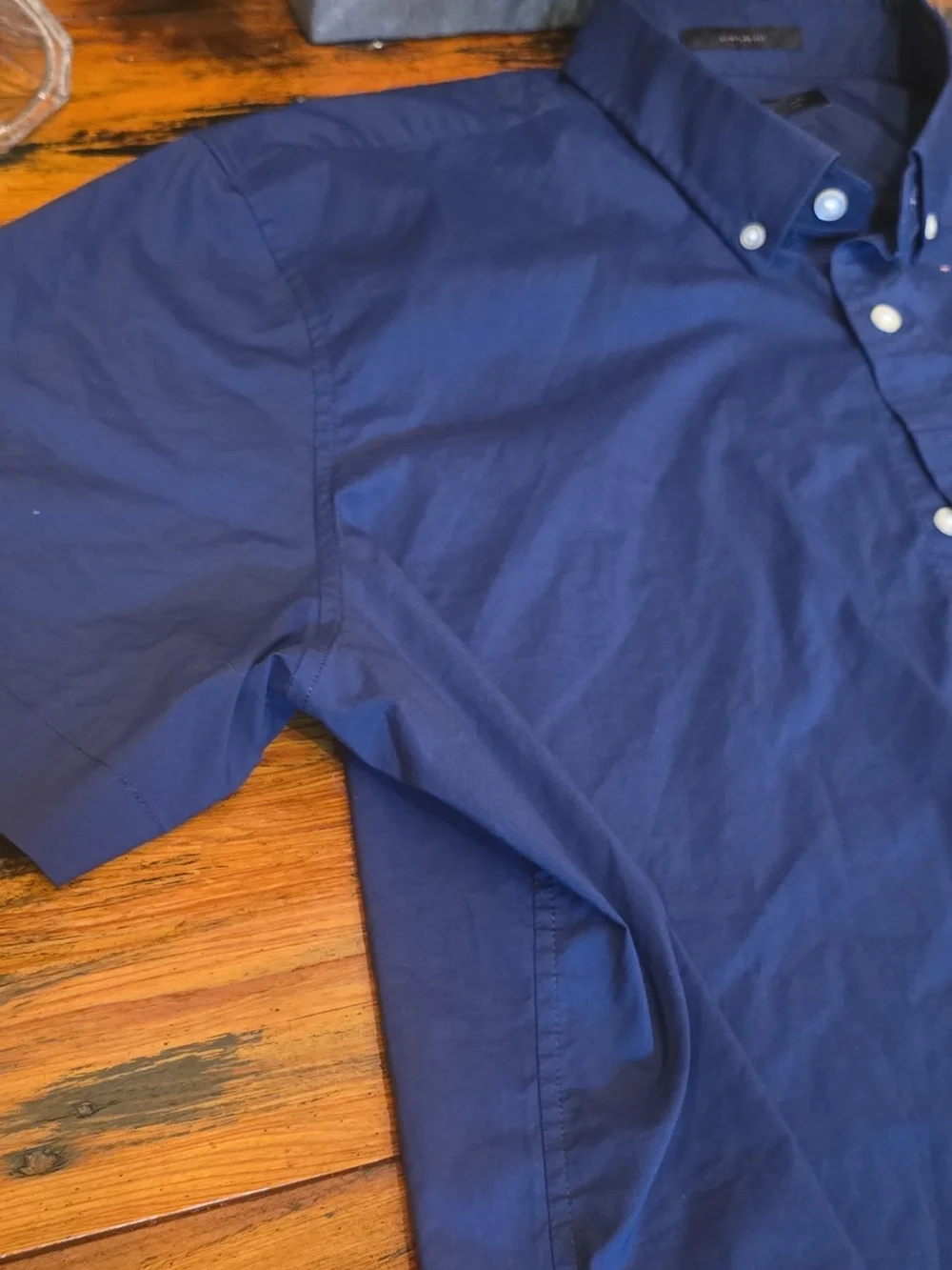 Banana Republic Tech Stretch Cotton Shirt - Deep Navy
